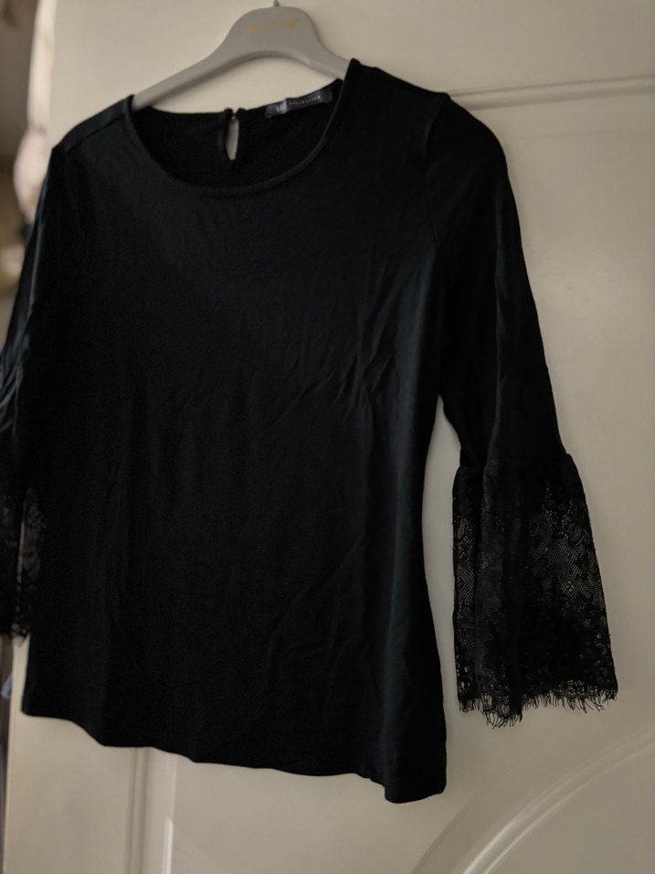 Siyah Mini  Kadın Bluz - Görsel 2