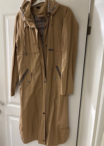 Düğmeli Kahverengi Midi Trençkot - Görsel 4