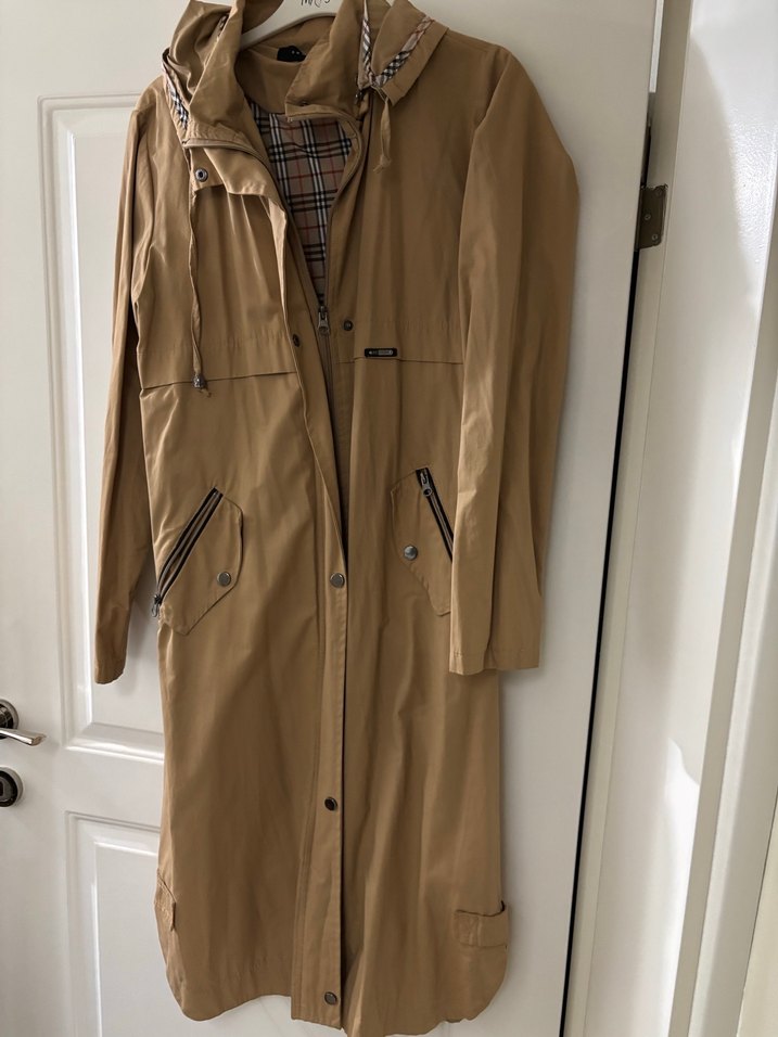 Düğmeli Kahverengi Midi Trençkot - Görsel 4