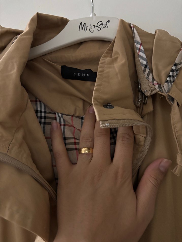 Düğmeli Kahverengi Midi Trençkot - Görsel 2