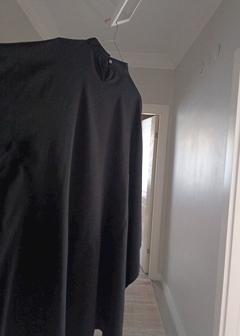 xxl Beden Siyah Uzun Kollu Drapeli Hamile Kabanı