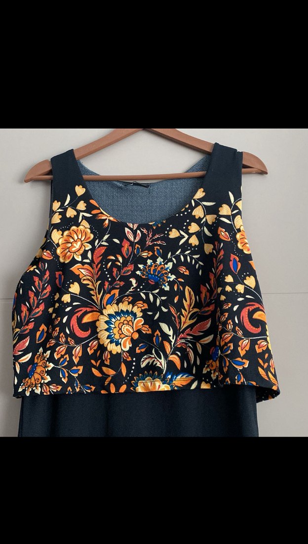 Siyah Desenli Uzun Elbise - Görsel 2