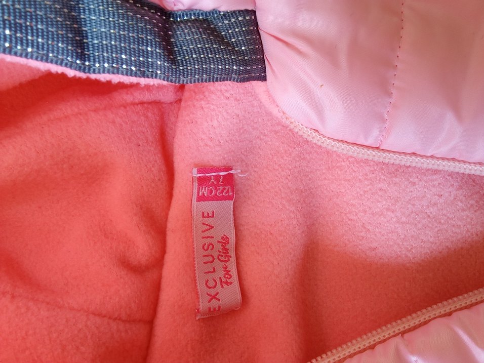 Kız Çocuk Pembe Kapüşonlu Fermuarlı Yelek - Görsel 3