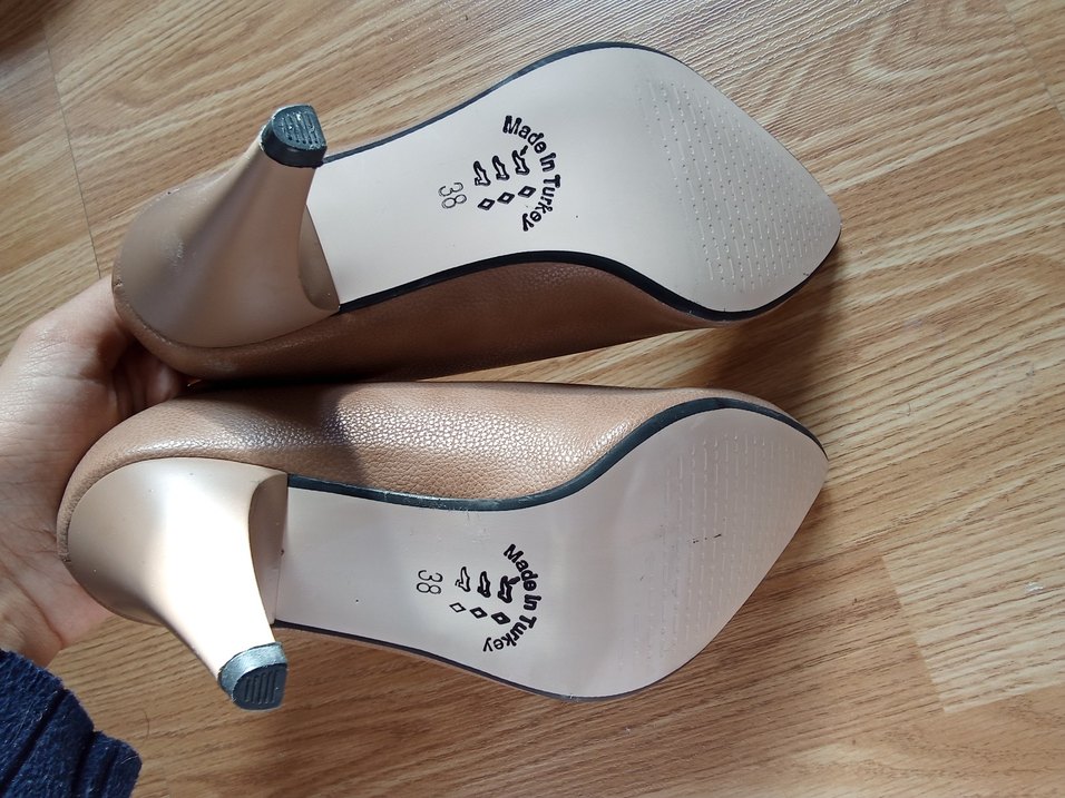 Bej Topuklu Kadın Ayakkabı - Görsel 3