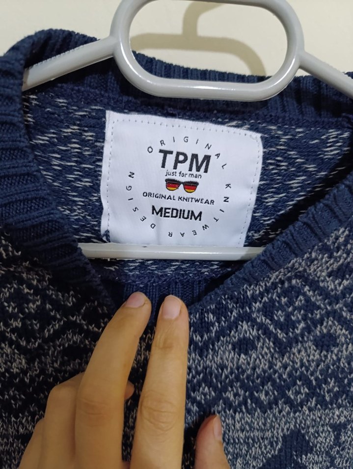 Gri Desenli Triko Erkek Kazak - Görsel 3