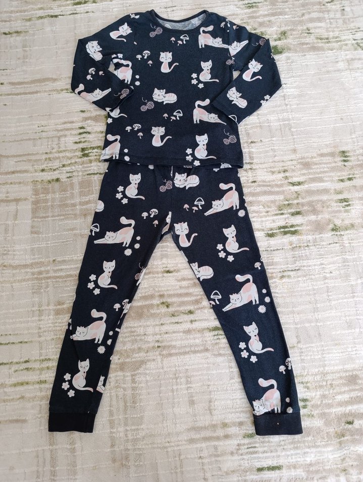 Kız Çocuk Gri Baskılı Pijama Takımı - Görsel 2