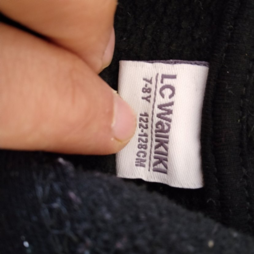 Kız Çocuk Siyah Baskılı Sweatshirt ve Eşofman tayt - Görsel 3