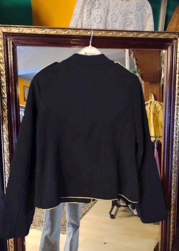 Düğmeli Siyah Midi Kadın Blazer - Görsel 3