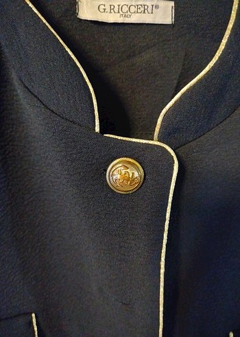 Düğmeli Siyah Midi Kadın Blazer - Görsel 5