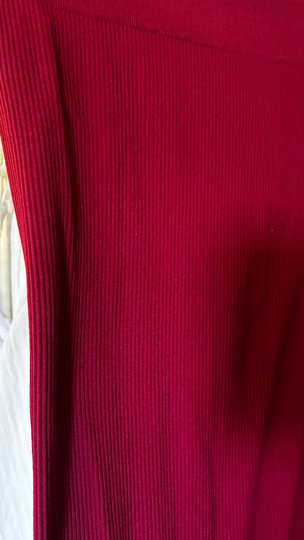 Bordo Drapeli Uzun Kadın Etek - Görsel 2