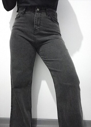 Siyah wide leg pantolon