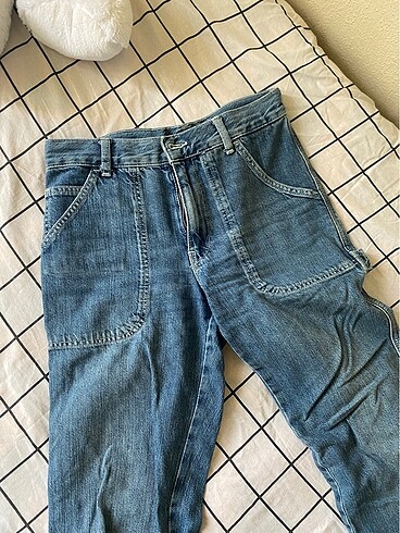 34 Beden mavi Renk Kargo cep jean