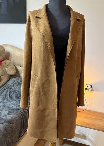 Bershka Camel Suet Uzun Kaban