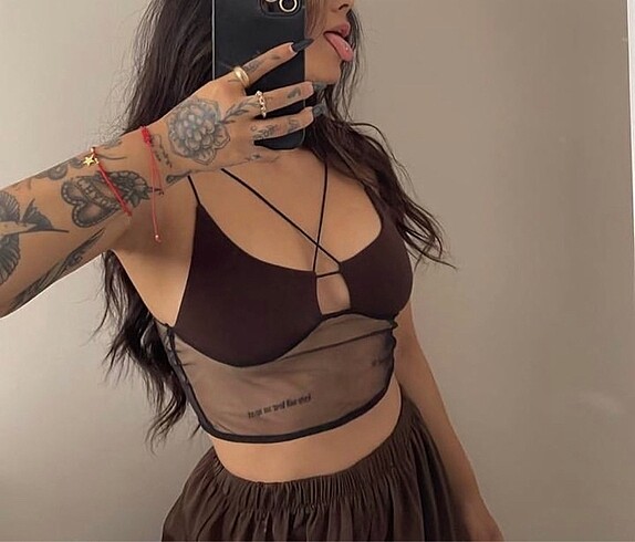 s Beden kahverengi Renk Crop.