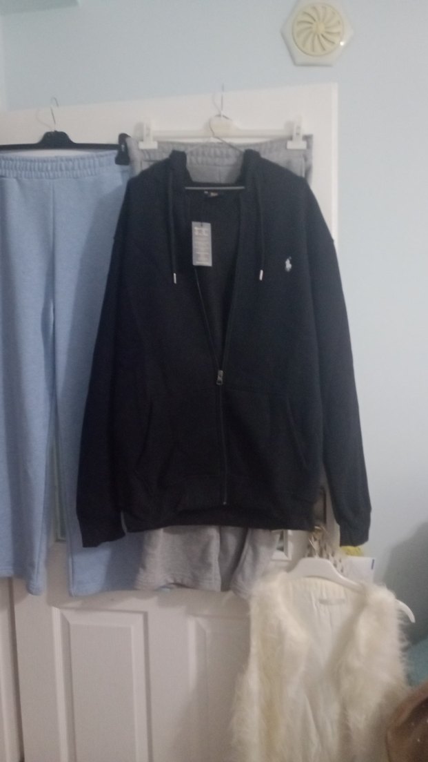 Erkek Siyah Kapüşonlu Fermuarlı Sweatshirt - Görsel 2