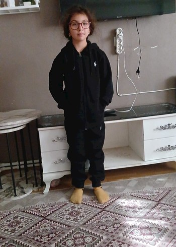 Kız Çocuk Pembe Kapüşonlu Sweatshirt ve Eşofman - Görsel 7