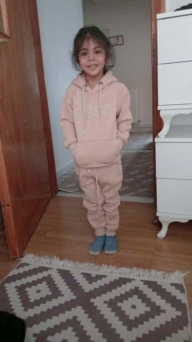 Kız Çocuk Pembe Kapüşonlu Sweatshirt ve Eşofman - Görsel 5