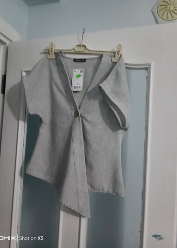 Düğmeli Siyah Keten Kadın Takım Elbise - Görsel 2