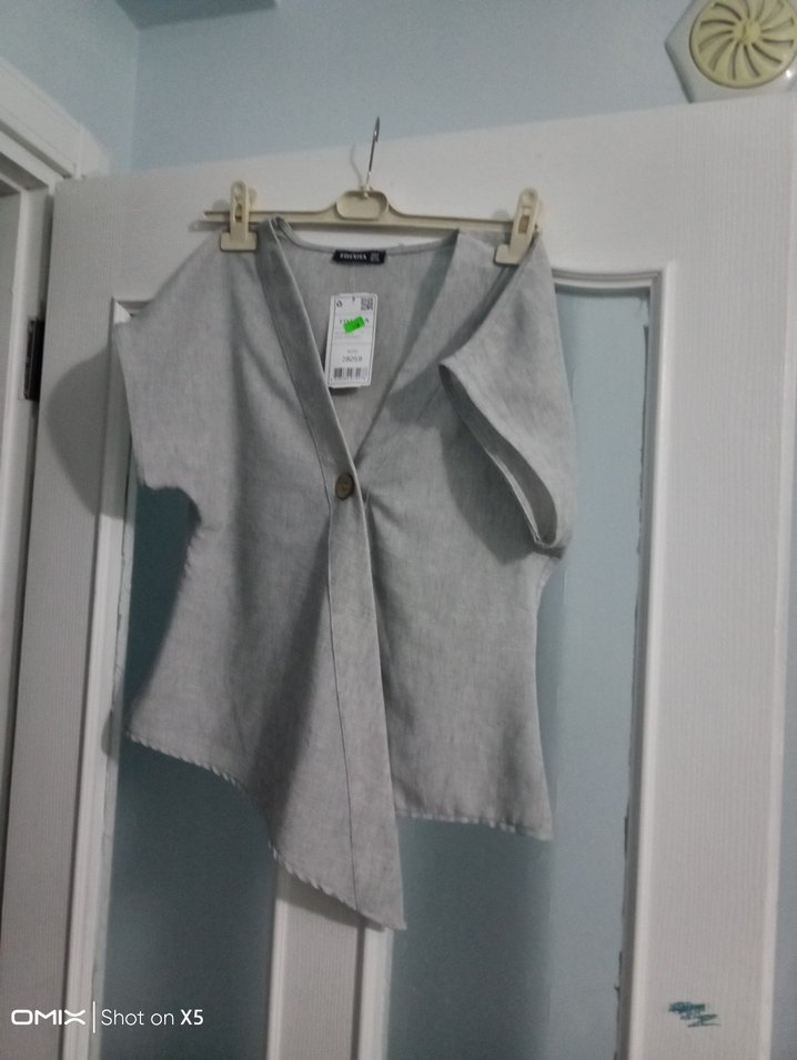 Düğmeli Siyah Keten Kadın Takım Elbise - Görsel 2