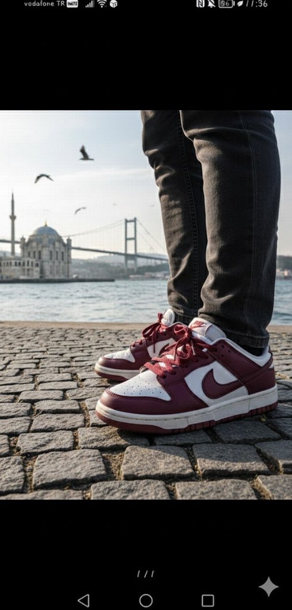 Bordo Laced Kadın Spor Ayakkabı - Görsel 3