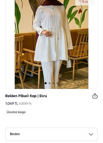 36 Beden beyaz Renk Kap tunik