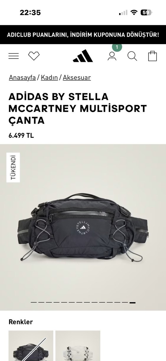 Adidas unisex stella mccartney spor çanta training - Görsel 5