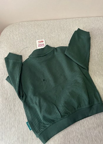 Erkek Çocuk Yeşil Nakışlı Sweatshirt - Görsel 6