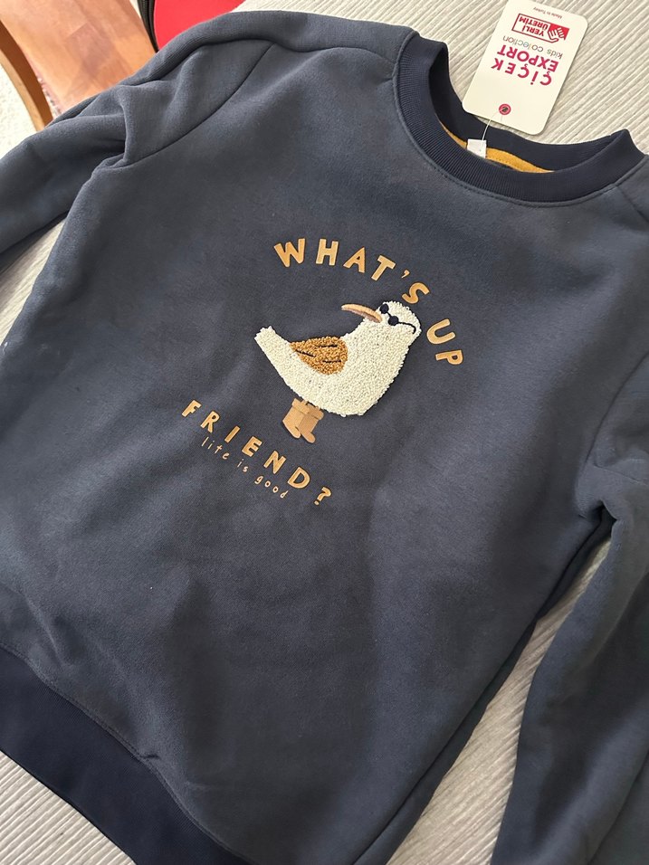 Antrasit Erkek Çocuk Triko Sweatshirt - Görsel 2