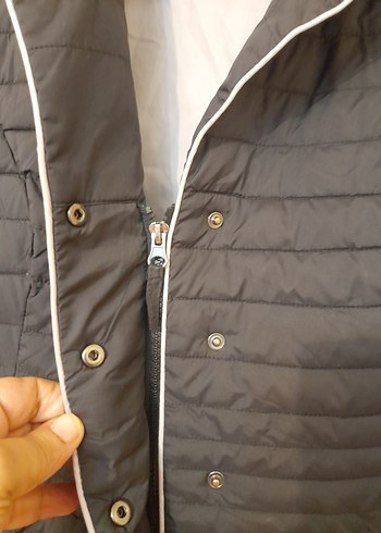 Düğmeli Siyah Kadın Midi Ceket - Görsel 9