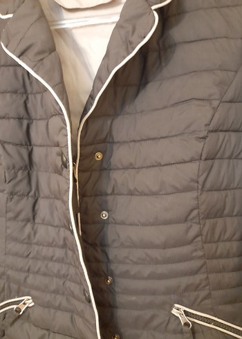 Düğmeli Siyah Kadın Midi Ceket - Görsel 10