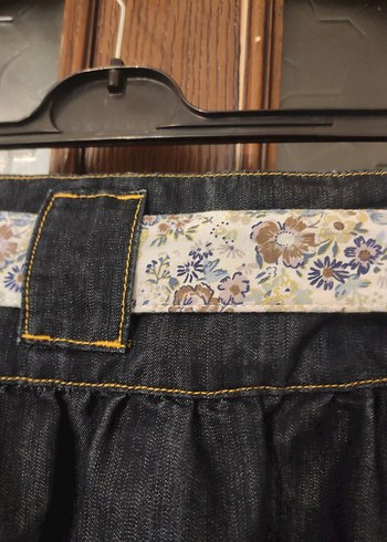 Kemerli Bol Kesim Kot Midi boy Etek - Görsel 9