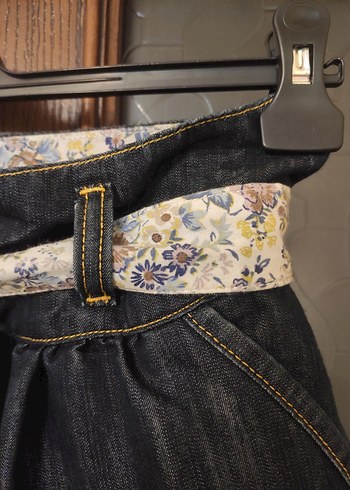 Kemerli Bol Kesim Kot Midi boy Etek - Görsel 8