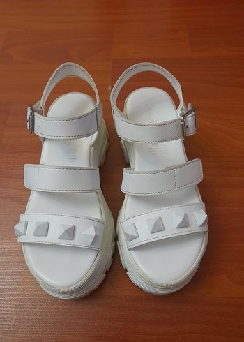 Beyaz Platform Topuklu 37 no Kadın Sandalet - Görsel 9