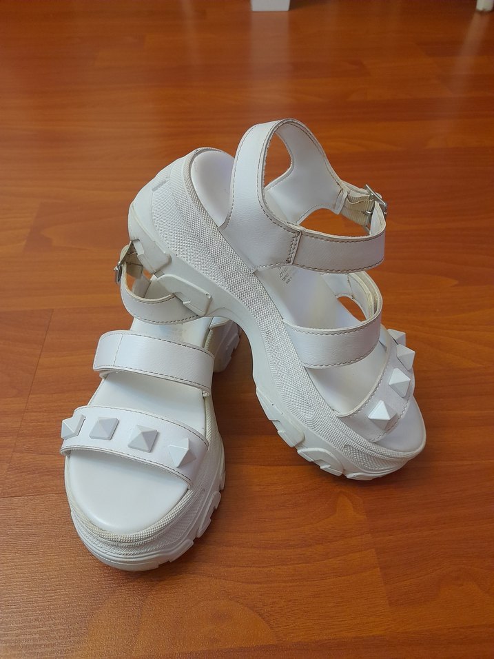 Beyaz Platform Topuklu 37 no Kadın Sandalet - Görsel 3