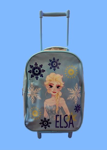 Pastel Mavi Elsa Çekçekli Çocuk Sırt Çantası