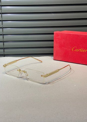 Cartier Bej Boncuk Detaylı Kahverengi Kadın Güneş Gözlüğü