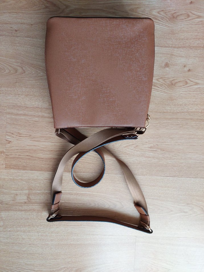 Minimalist Bej Deri Kadın Çanta - Görsel 2