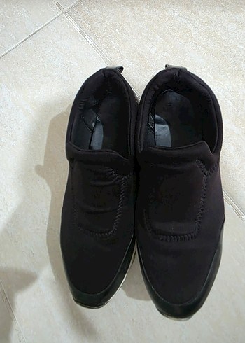 Siyah Kadın Dolgu Topuklu Spor Ayakkabı - Görsel 4