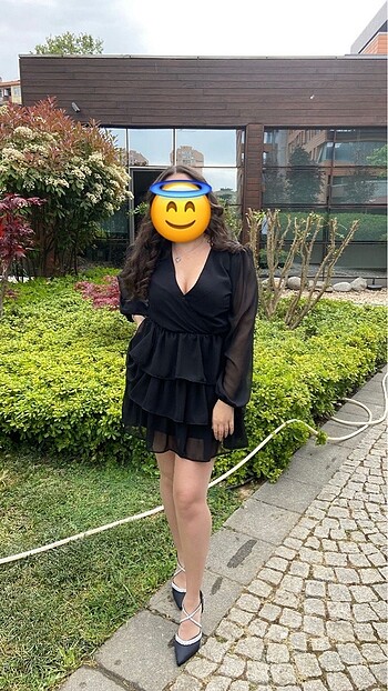 Uzun kollu tül mini abiye - Görsel 4