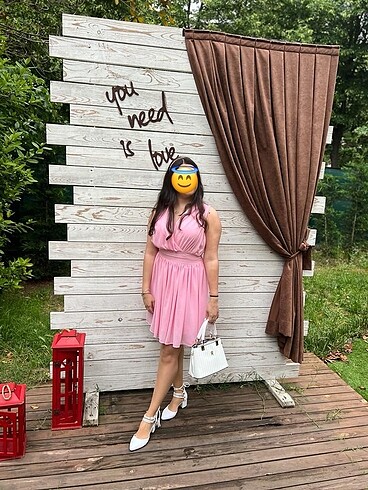 Pembe sıfır kol abiye - Görsel 4