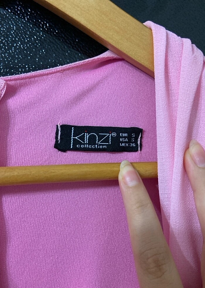 Pembe sıfır kol abiye - Görsel 2