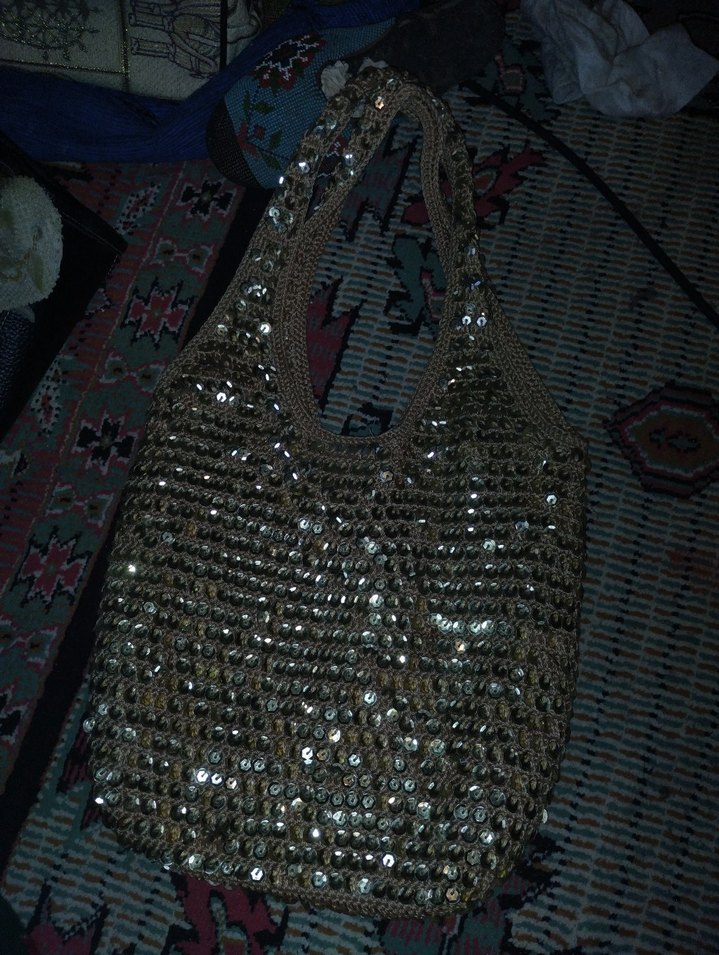 Boncuk İşlemeli Örgü Bohem Kadın Çantası - Görsel 2