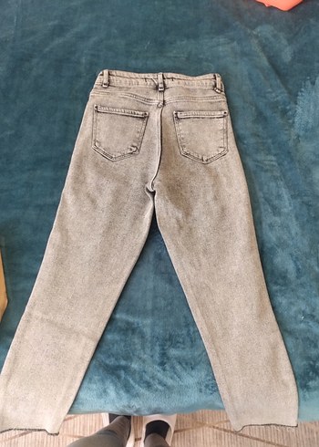 Gri Baggy Kadın Kot Pantolon - Görsel 3