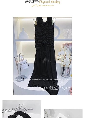 Siyah dekolteli uzun elbise - Görsel 3