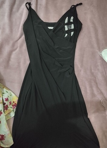 Siyah uzun elbise - Görsel 3