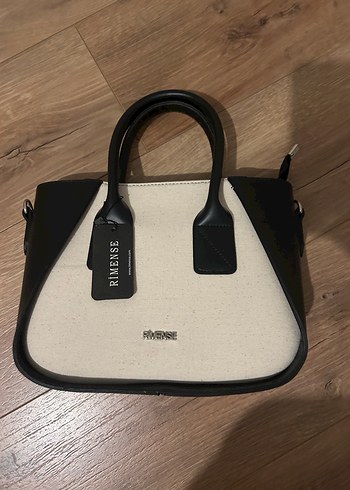 Siyah Gri Deri Fermuarlı Kadın Çanta - Görsel 4