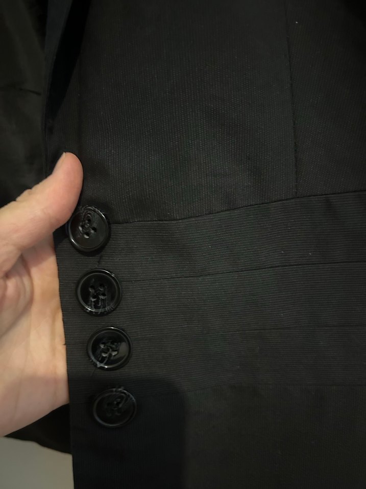 Siyah Kadın Ofis Blazeri, Normal Boy, Düğmeli - Görsel 4