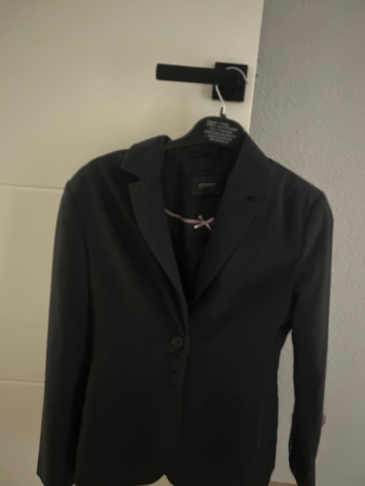 Siyah Kadın Ofis Blazeri, Normal Boy, Düğmeli - Görsel 2