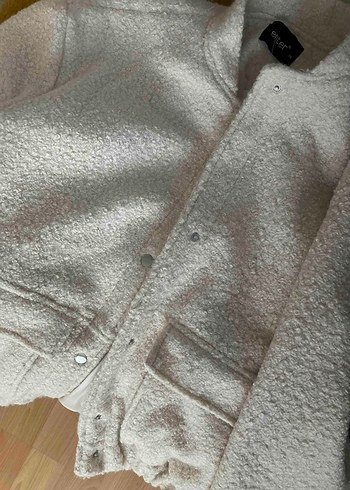 Bej Kadın Peluş Rahat Ceket - Görsel 3