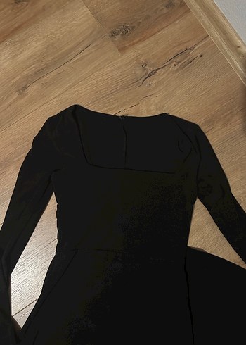 Uzun Siyah Kadın Elbise - Görsel 4